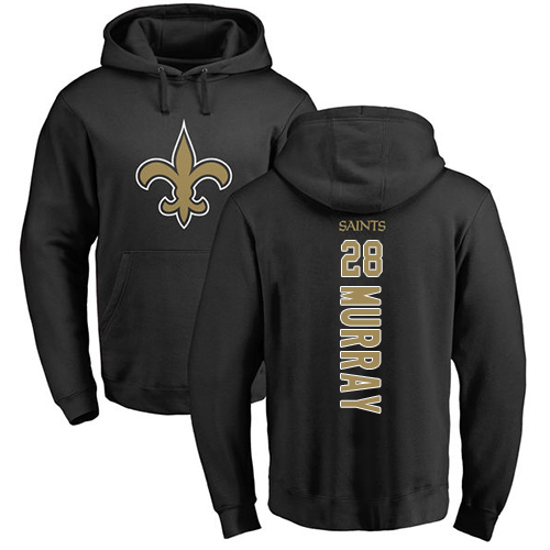 Men New Orleans Saints Black Latavius Murray Backer NFL Football #28 Pullover Hoodie Sweatshirts